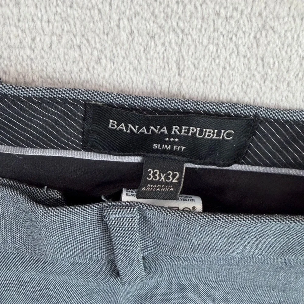 Banana Republic Slim Fit 2 Piece Suit‎ Grey Sharkskin Men 44R Pants 33x29 Office
